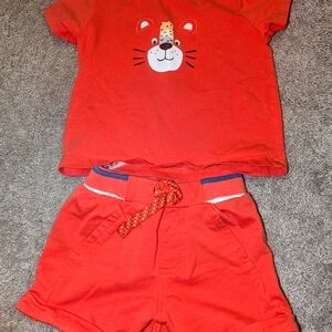 Mayoral Red Kids Pajama Set with Tiger Face